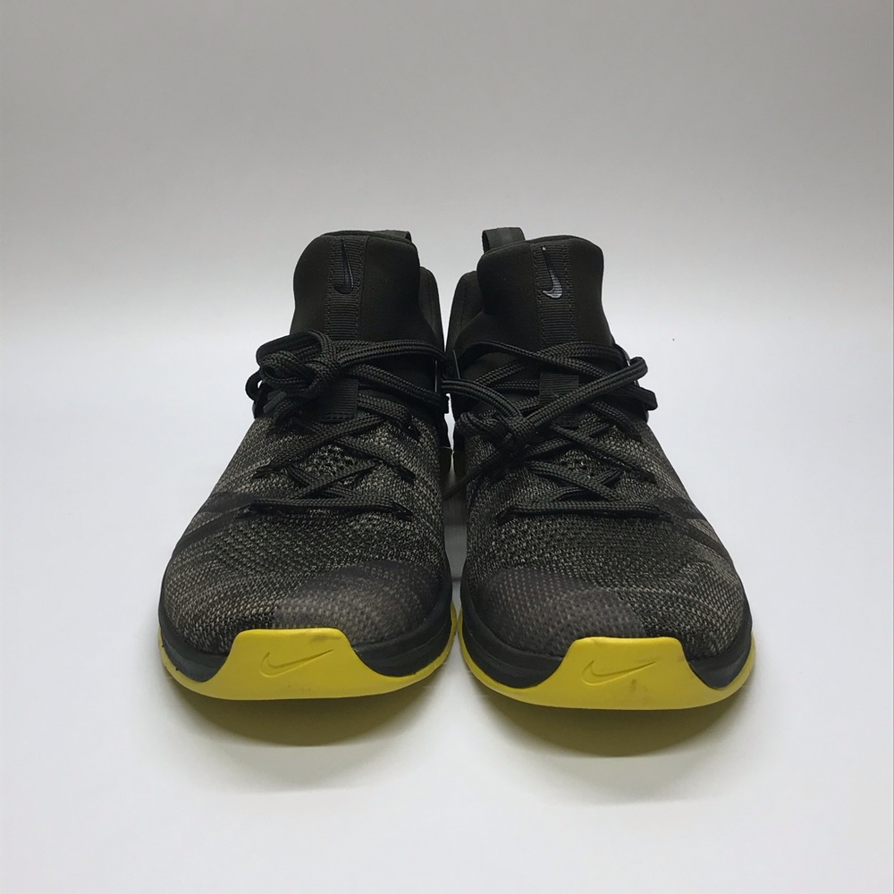 New Men’s Nike Metcon Flyknit 3 Green/Yellow Shoes - Picture 4 of 7